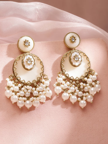 Pure Glow White Dangler Earrings
