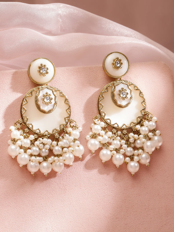 Pure Glow White Dangler Earrings