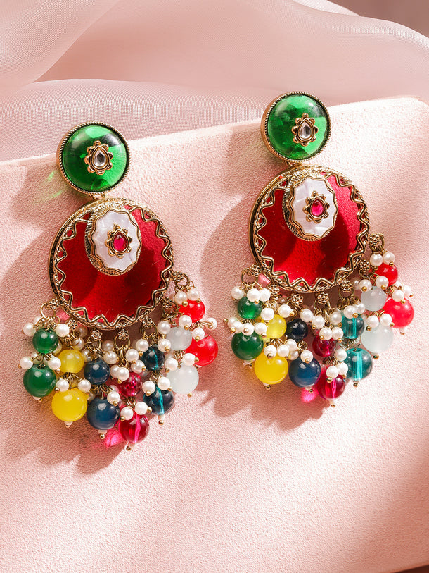 Rainbow Charm Kundan Chandbali