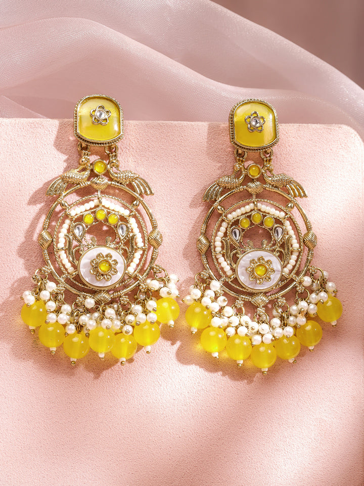 Yellow–White Chic Celebration Earrings
