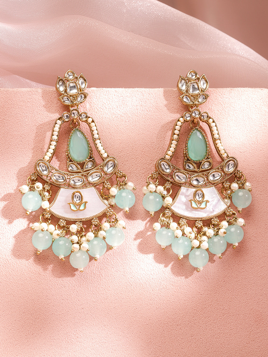 Pastel Glow Chandbali Earrings