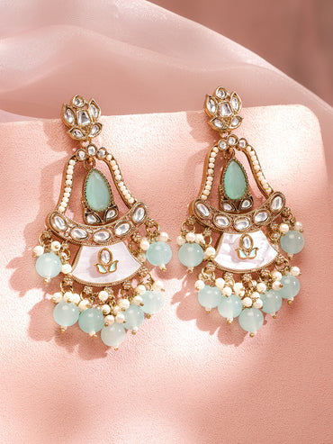 Pastel Glow Chandbali Earrings