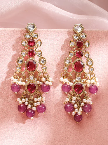 Dark Rose Tone Danglers