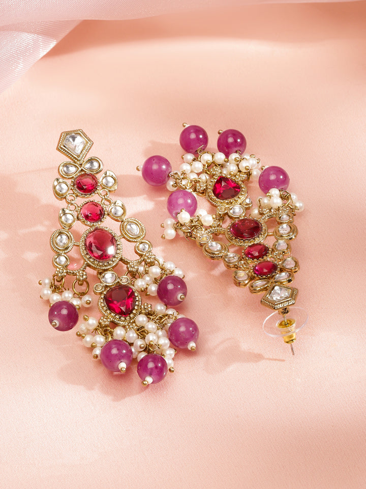 Dark Rose Tone Danglers