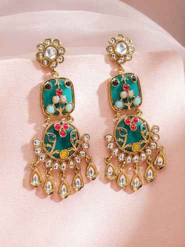 Vivid Gleam Kundan Danglers