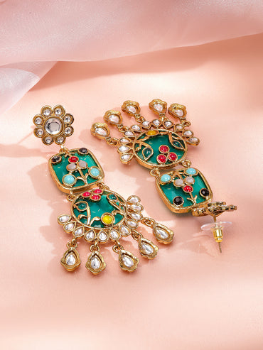 Vivid Gleam Kundan Danglers