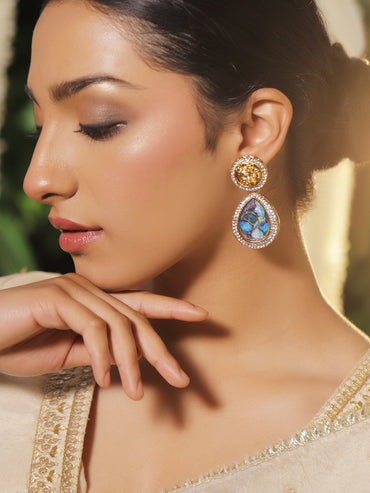 Royal Blue Stone Danglers