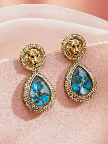 Royal Blue Stone Danglers