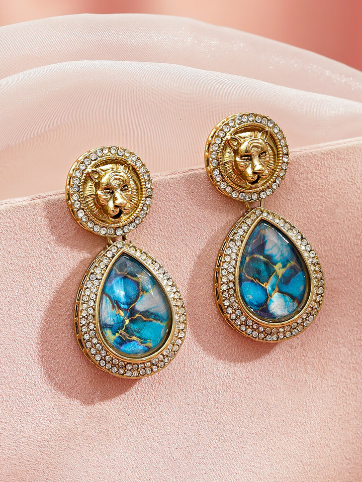 Royal Blue Stone Danglers