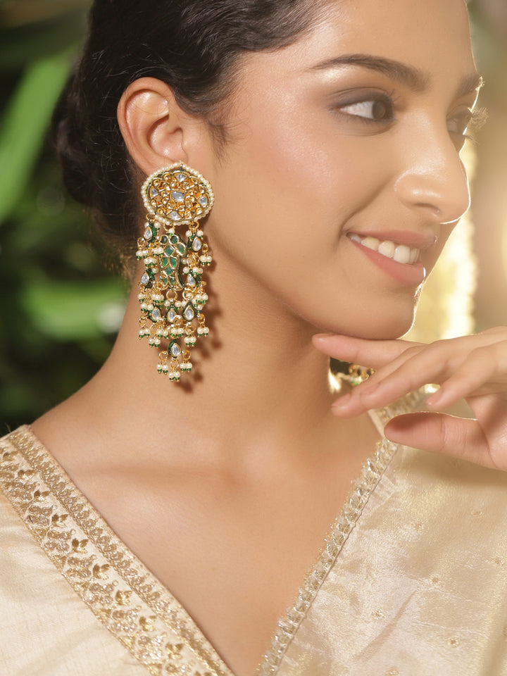 Charmed by Green & White Danglers