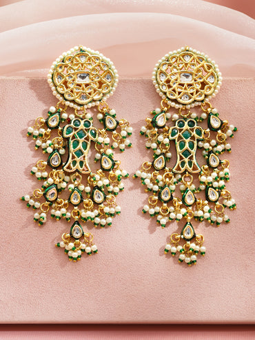 Charmed by Green & White Danglers