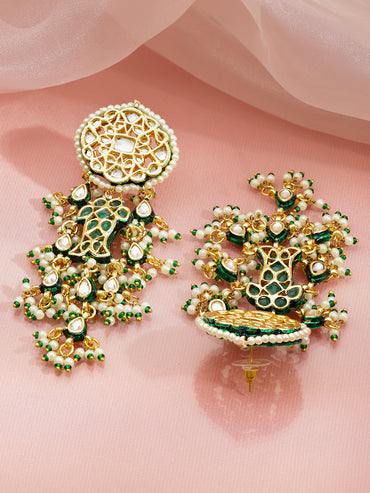 Charmed by Green & White Danglers