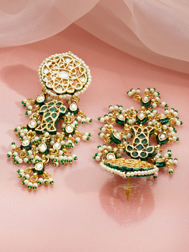 Charmed by Green & White Danglers