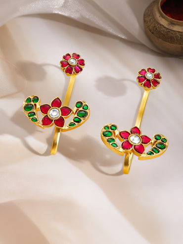 Heritage Bloom Kundan Statement Ear Cuffs