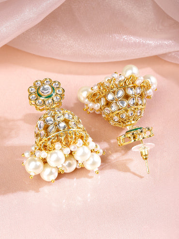 Pearl Kundan Poetry Jhumka