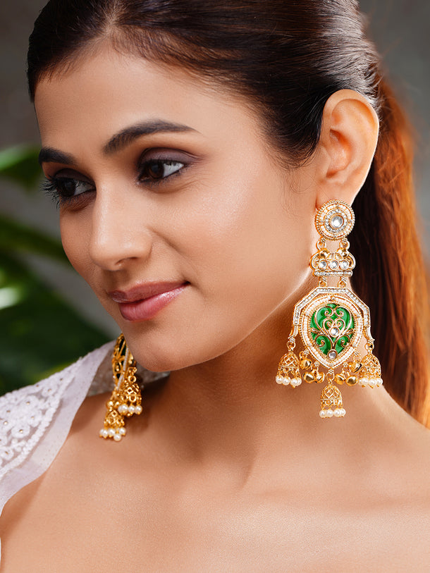 Royal Emerald Charm Dangler Earrings