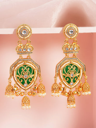 Royal Emerald Charm Dangler Earrings