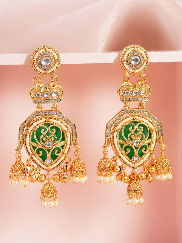 Royal Emerald Charm Dangler Earrings