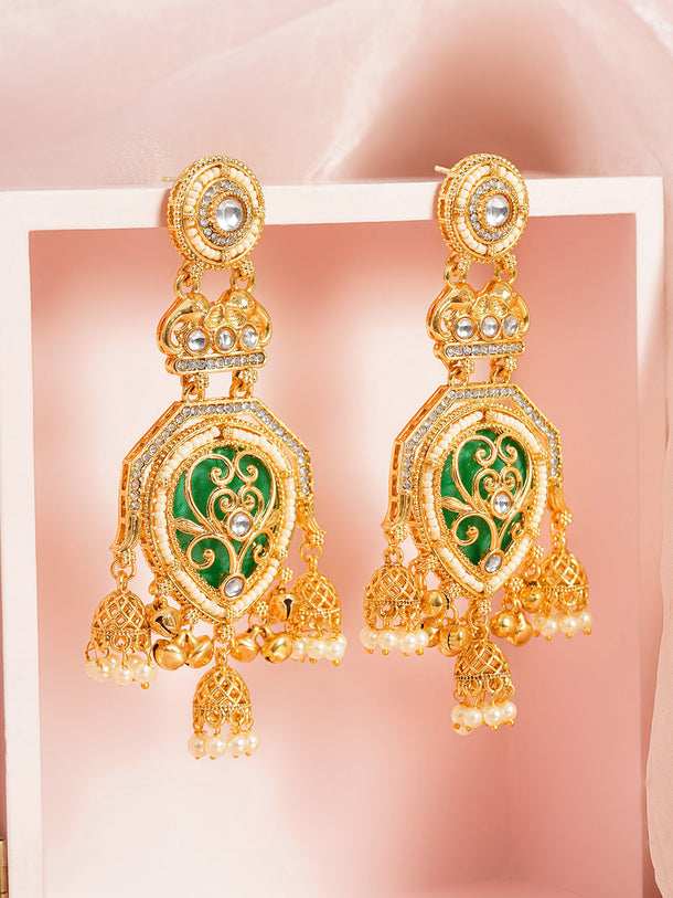 Royal Emerald Charm Dangler Earrings