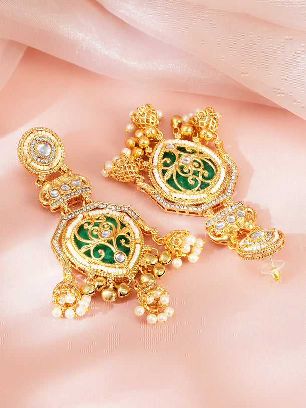 Royal Emerald Charm Dangler Earrings