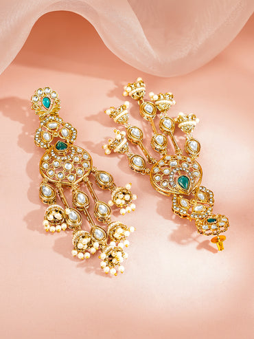Emerald Bridal Jhumki Chandelier Earrings