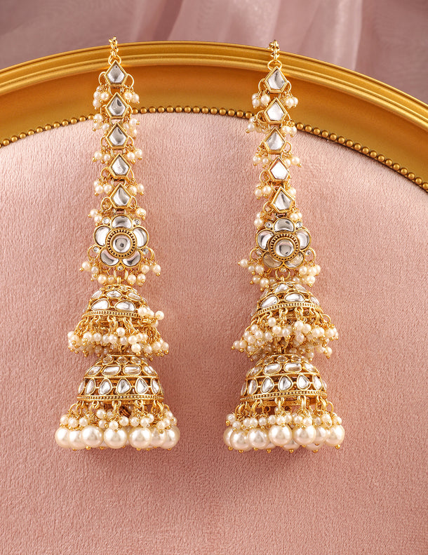 Luxurious Kundan Layered Jhumka