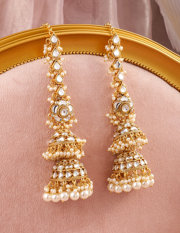 Luxurious Kundan Layered Jhumka