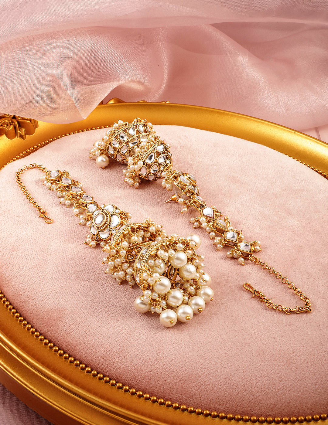 Luxurious Kundan Layered Jhumka