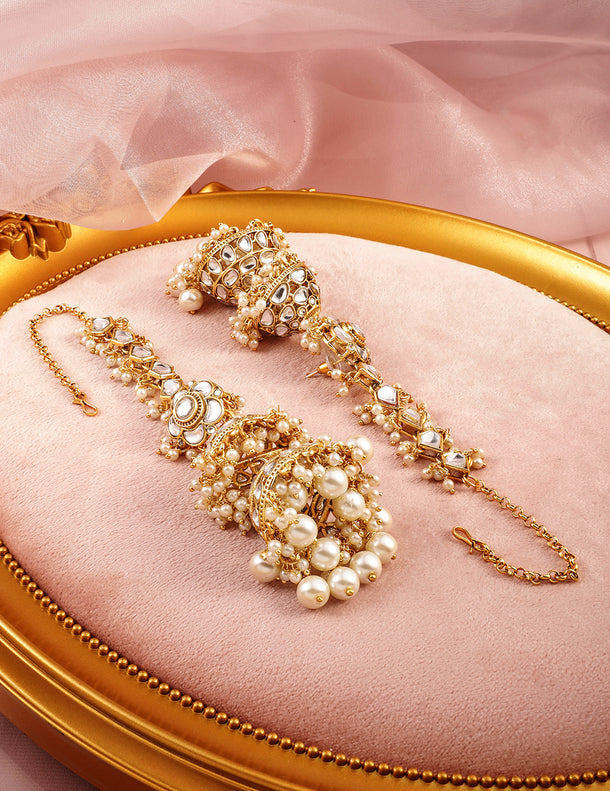 Luxurious Kundan Layered Jhumka