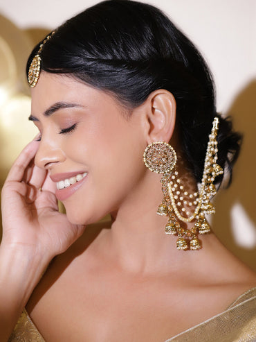 Whispers of Royalty Kundan Pearl Kaan Chain