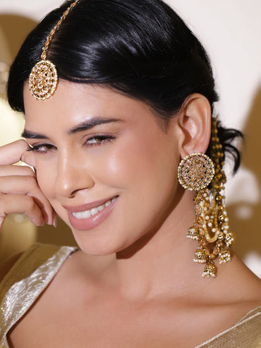 Whispers of Royalty Kundan Pearl Kaan Chain