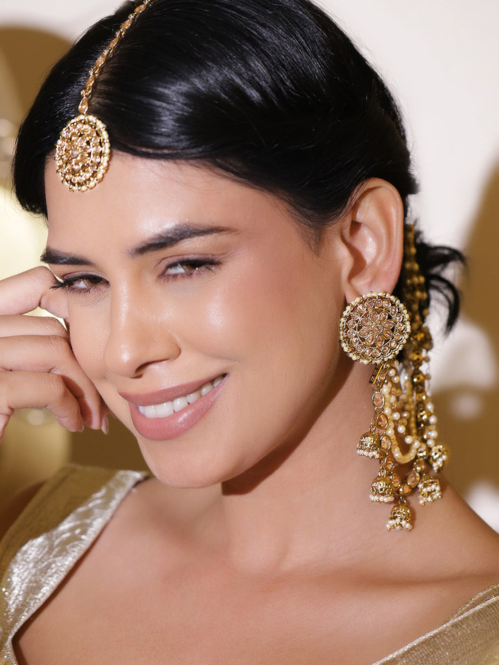 Whispers of Royalty Kundan Pearl Kaan Chain