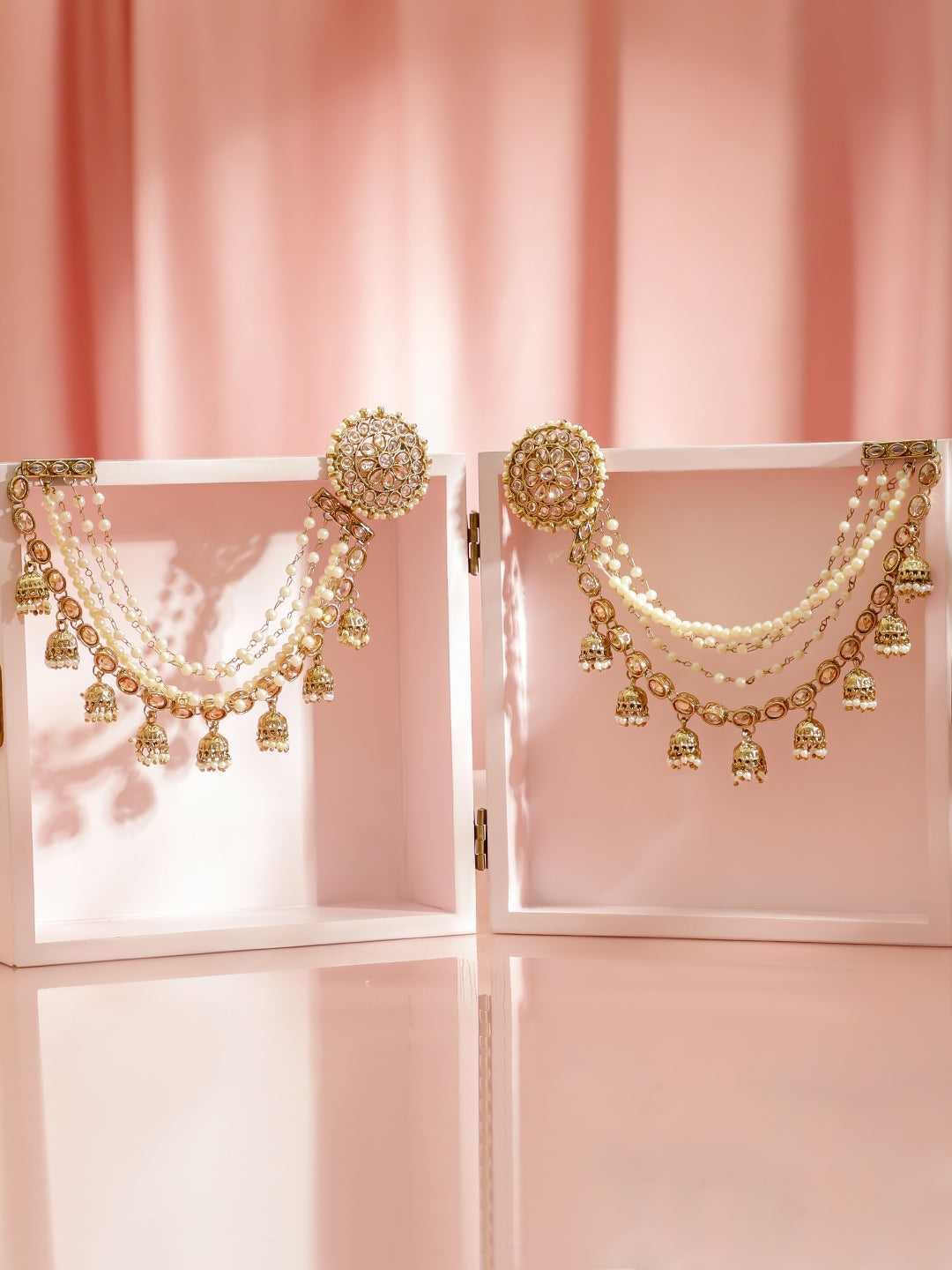 Whispers of Royalty Kundan Pearl Kaan Chain