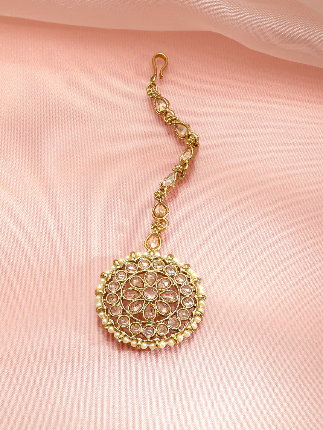 Whispers of Royalty Kundan Pearl Kaan Chain