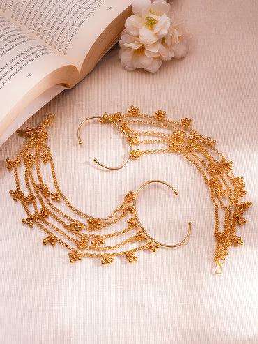 Golden Ghungroo Kaan Chain Earrings