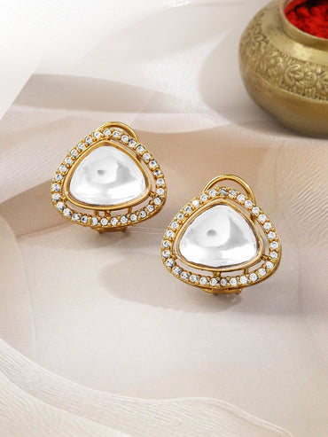 Classic Heritage Kundan & American Diamond Zirconia Studs