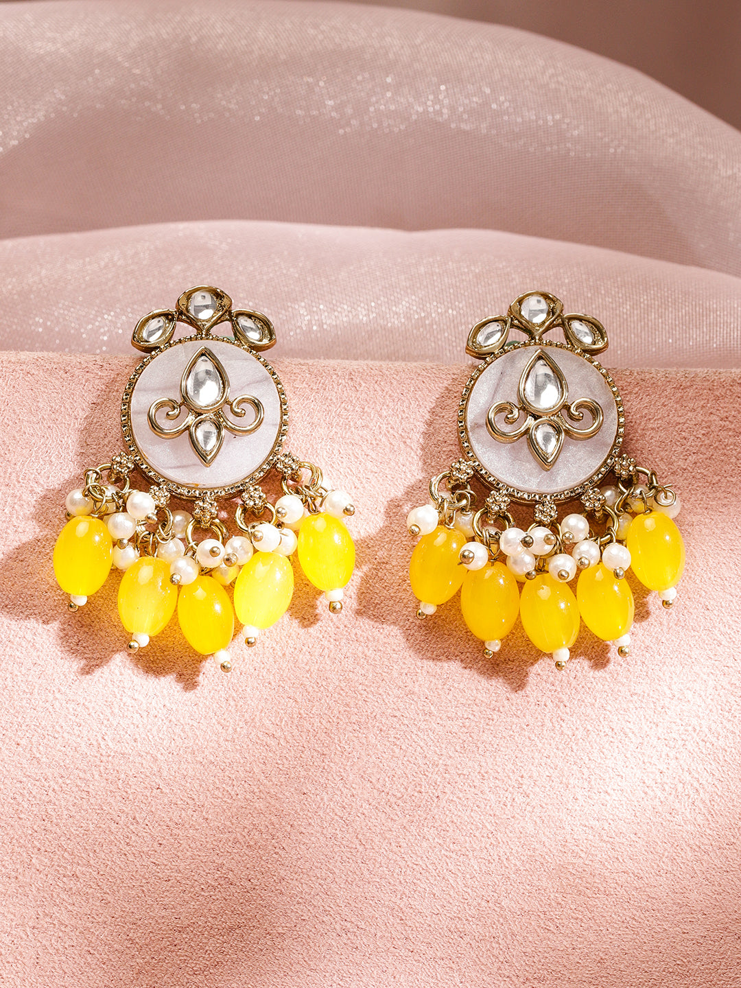 Yellow & White Radiance Danglers