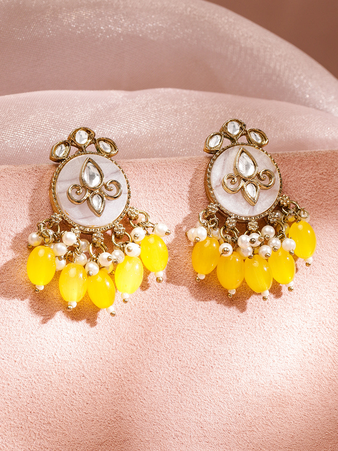 Yellow & White Radiance Danglers
