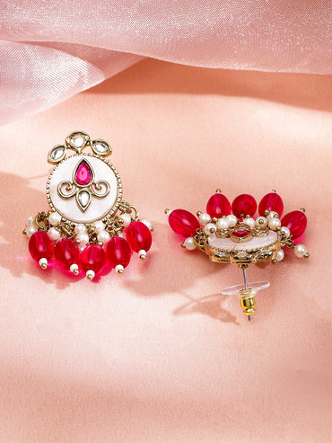 Dark Pink Ethnic Danglers