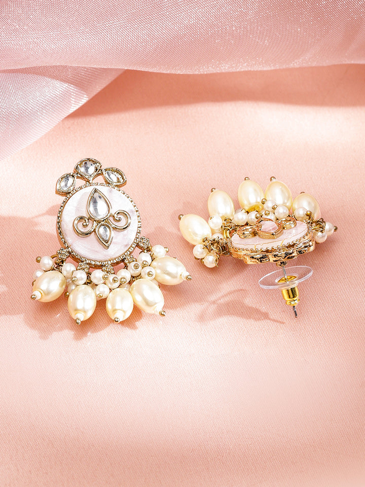 Moonlit Pearls & Kundan Danglers