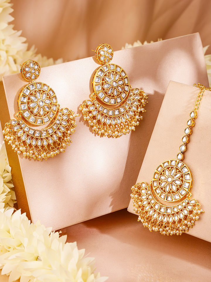Moonlit Glow Kundan Maangtikka Set