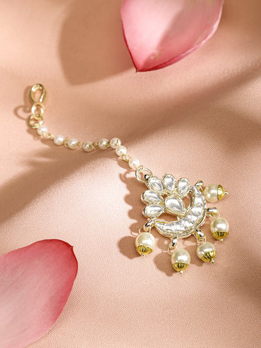 Classic Kundan Pearl Maangtika