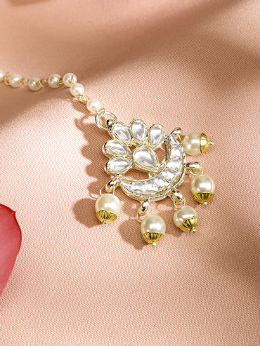 Classic Kundan Pearl Maangtika