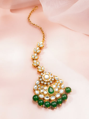 Floral Edge Green Maangtika