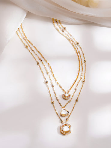 Gold Plated Layered Kundan Necklace