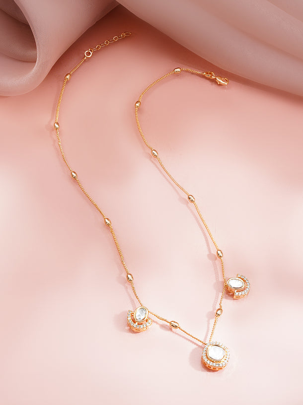Gold Plated Cubic Zirconia Drop Necklace