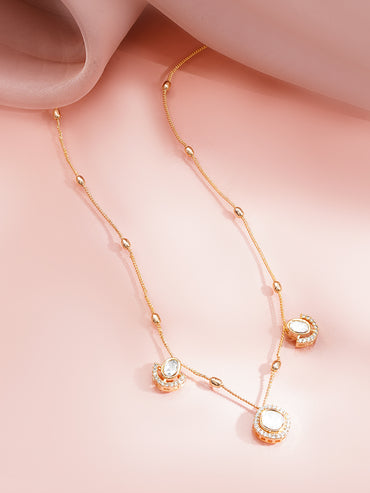 Gold Plated Cubic Zirconia Drop Necklace