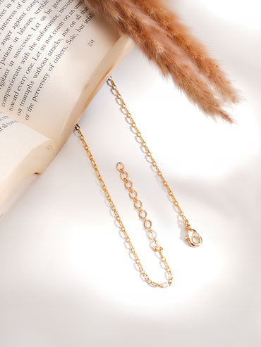Gold Plated Moon Design Kundan Necklace