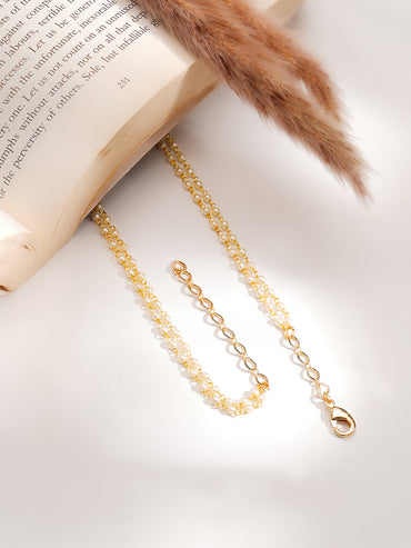 Gold Plated Kundan Pearl Beaded Drop Necklace