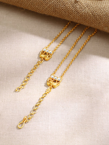 Gold Plated Royal Palanquin Peacock Kundan Ghungroo Layered Necklace